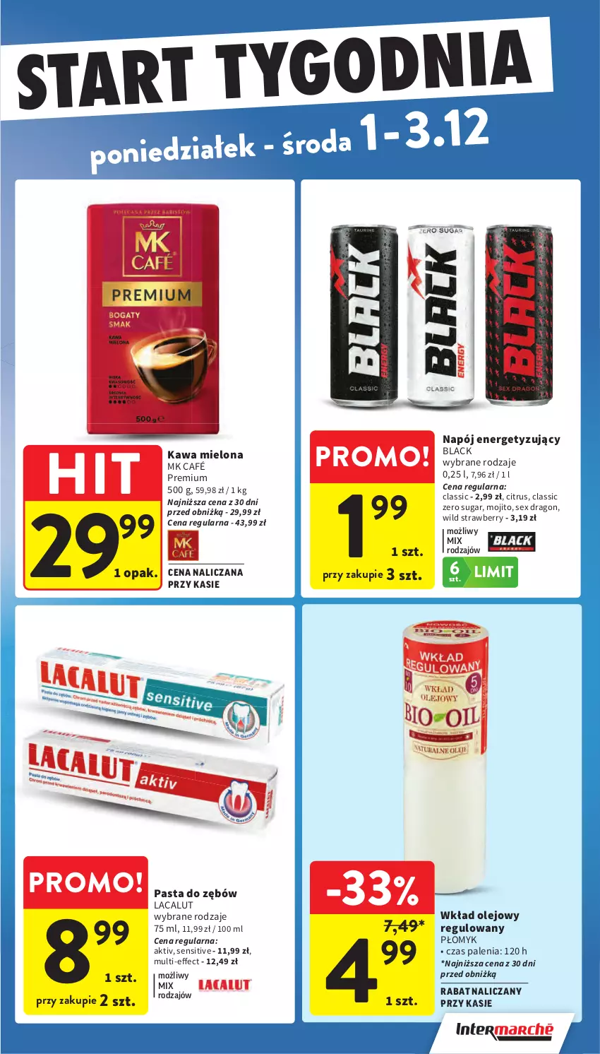 Gazetka promocyjna Intermarche - Gazetka Intermarche - ważna 27.11 do 03.12.2025 - strona 58 - produkty: Kawa, Kawa mielona, Lacalut, Lack, Napój, Olej, Pasta do zębów, Wkład olejowy