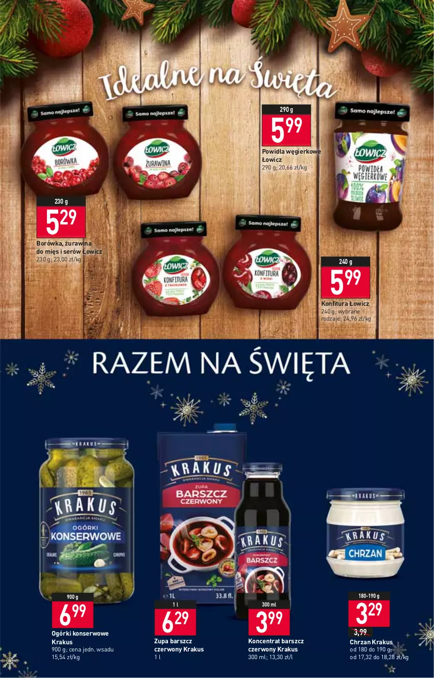 Gazetka promocyjna Stokrotka - Market - ważna 15.12 do 21.12.2022 - strona 12 - produkty: Borówka, Chrzan, Konfitura, Krakus, Ogórki konserwowe, Ser, Zupa