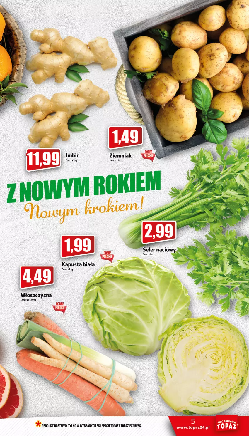 Gazetka promocyjna Topaz - Gazetka - ważna 05.01 do 11.01.2023 - strona 5 - produkty: Seler naciowy, Top