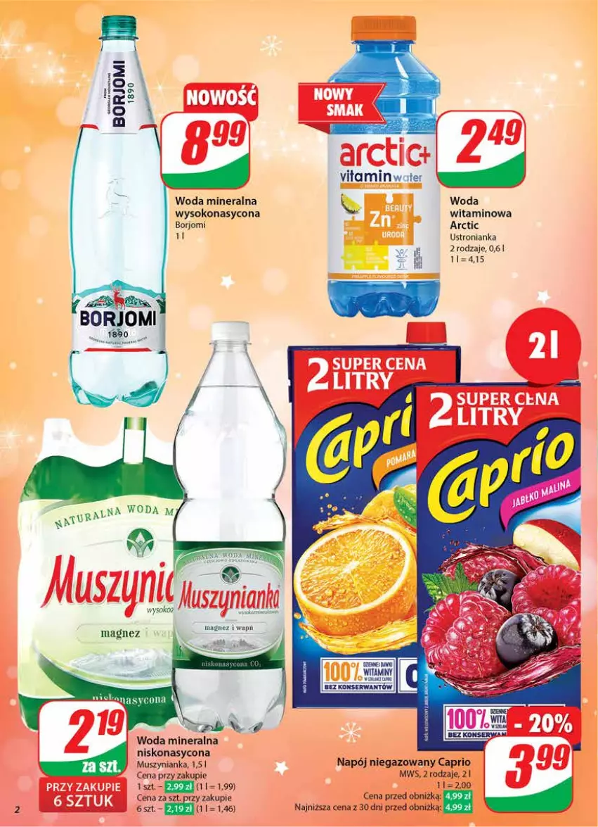 Gazetka promocyjna Dino - Gazetka 51 / 2024 - ważna 18.12 do 24.12.2024 - strona 2 - produkty: Magnez, Mus, Muszynianka, Napój, Napój niegazowany, Sok, Woda, Woda mineralna