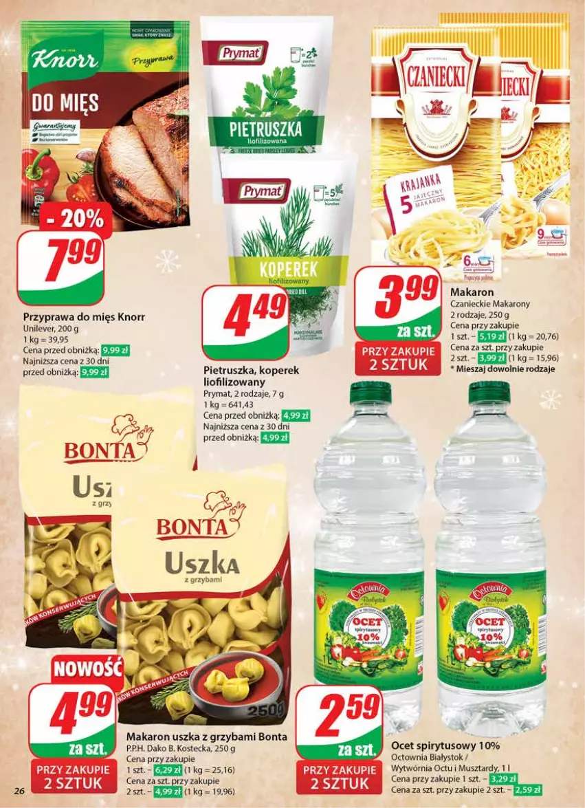 Gazetka promocyjna Dino - Gazetka 51 / 2024 - ważna 18.12 do 24.12.2024 - strona 26 - produkty: Knorr, Makaron, Ocet, Pietruszka, Prymat