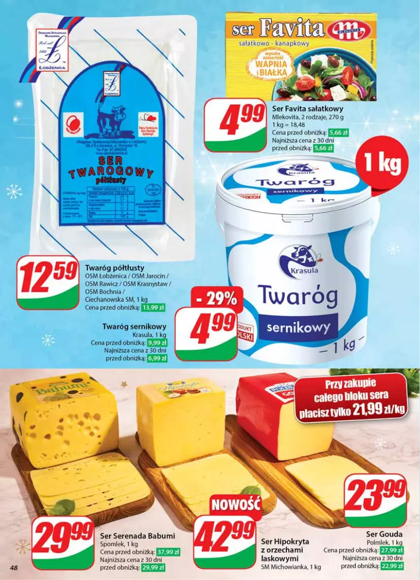 Gazetka promocyjna Dino - Gazetka 51 / 2024 - ważna 18.12 do 24.12.2024 - strona 48 - produkty: Fa, Favita, Gouda, Mleko, Mlekovita, Polmiek, Sałat, Ser, Twaróg, Twaróg półtłusty