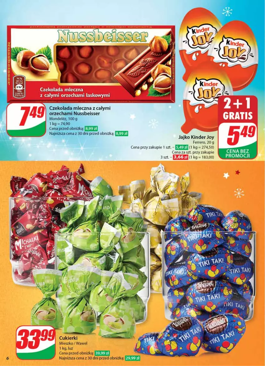 Gazetka promocyjna Dino - Gazetka 51 / 2024 - ważna 18.12 do 24.12.2024 - strona 6 - produkty: Ferrero, Kinder, Wawel