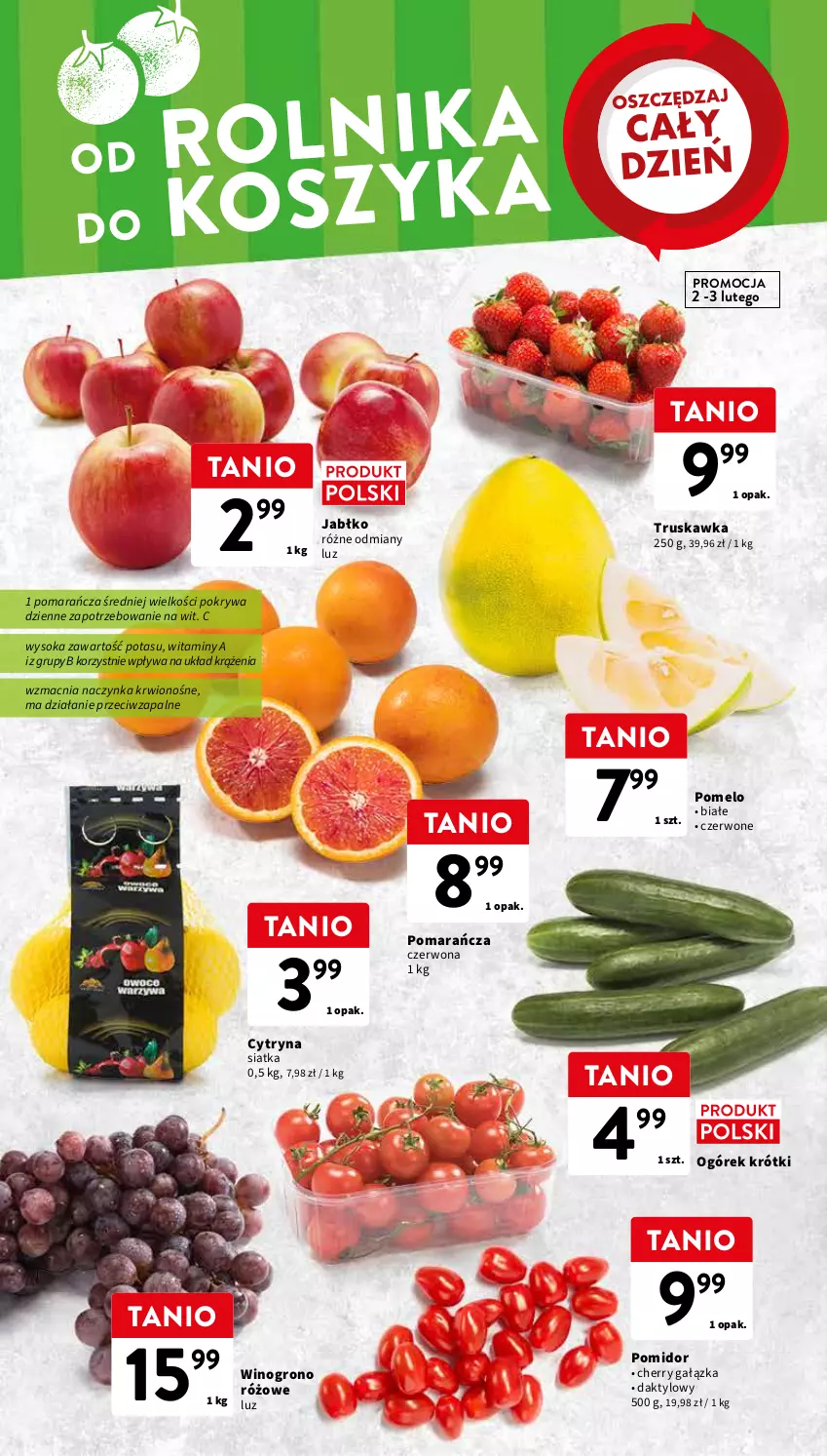 Gazetka promocyjna Intermarche - Gazetka Intermarche - ważna 01.02 do 07.02.2024 - strona 14 - produkty: Ogórek, Pokrywa, Pomelo, Siatka, Sok, Wino