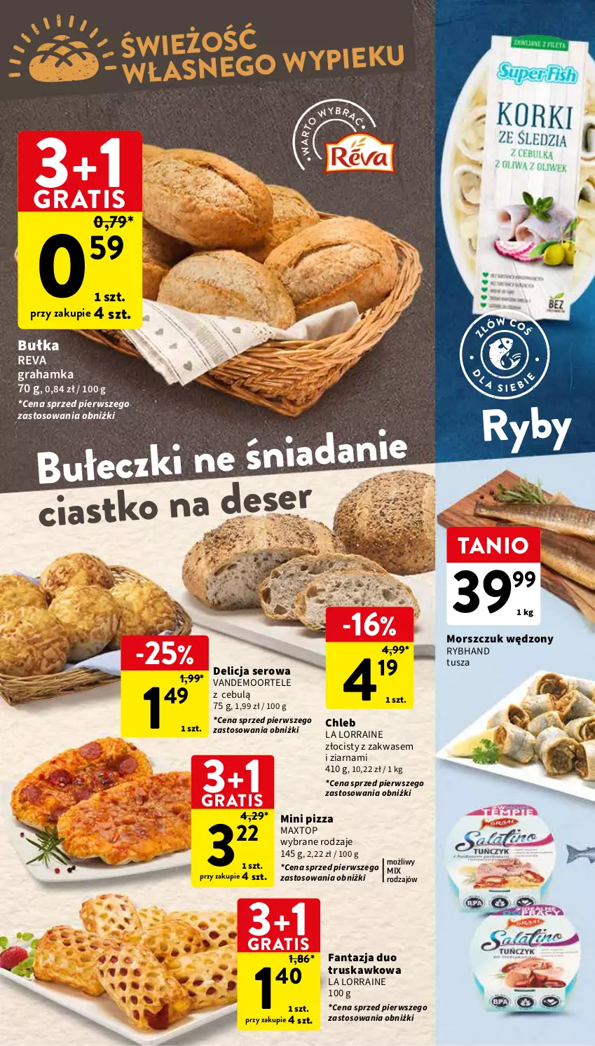 Gazetka promocyjna Intermarche - Gazetka Intermarche - ważna 01.02 do 07.02.2024 - strona 22 - produkty: Bułka, Chleb, Delicja serowa, Fa, Fanta, Gra, Pizza, Ser, Top, Tusz