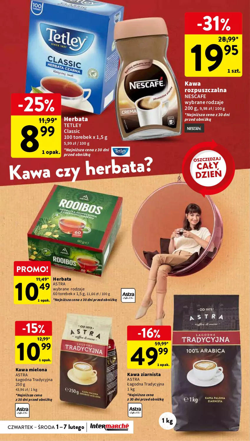 Gazetka promocyjna Intermarche - Gazetka Intermarche - ważna 01.02 do 07.02.2024 - strona 28 - produkty: Herbata, Kawa, Kawa mielona, Kawa rozpuszczalna, Kawa ziarnista, Tetley