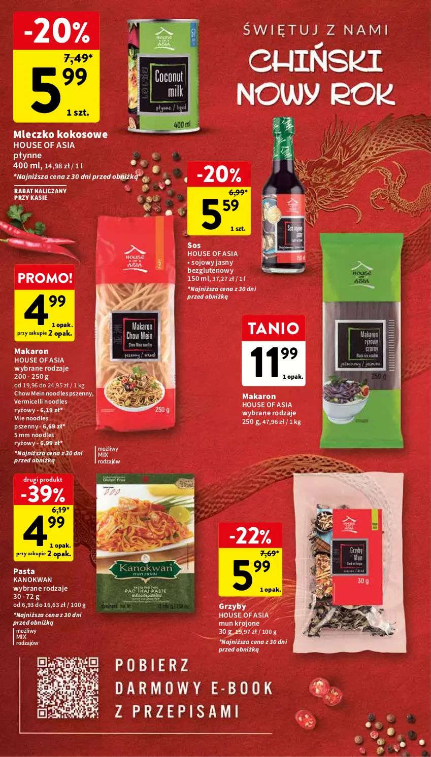 Gazetka promocyjna Intermarche - Gazetka Intermarche - ważna 01.02 do 07.02.2024 - strona 30 - produkty: Grzyby, House of Asia, Kokos, Makaron, Mleczko, Ryż, Sos