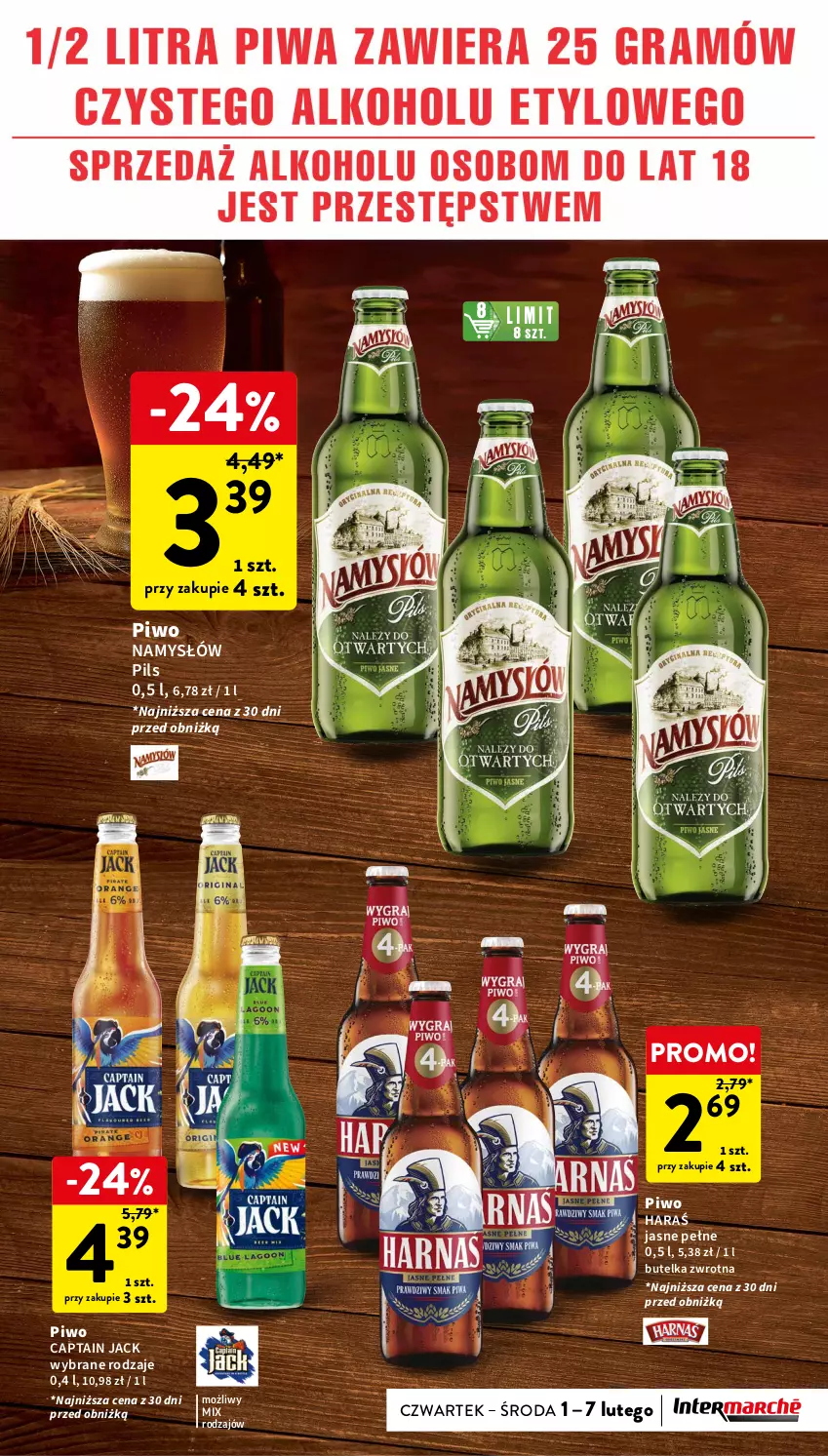 Gazetka promocyjna Intermarche - Gazetka Intermarche - ważna 01.02 do 07.02.2024 - strona 33 - produkty: Captain Jack, Namysłów, Piwo