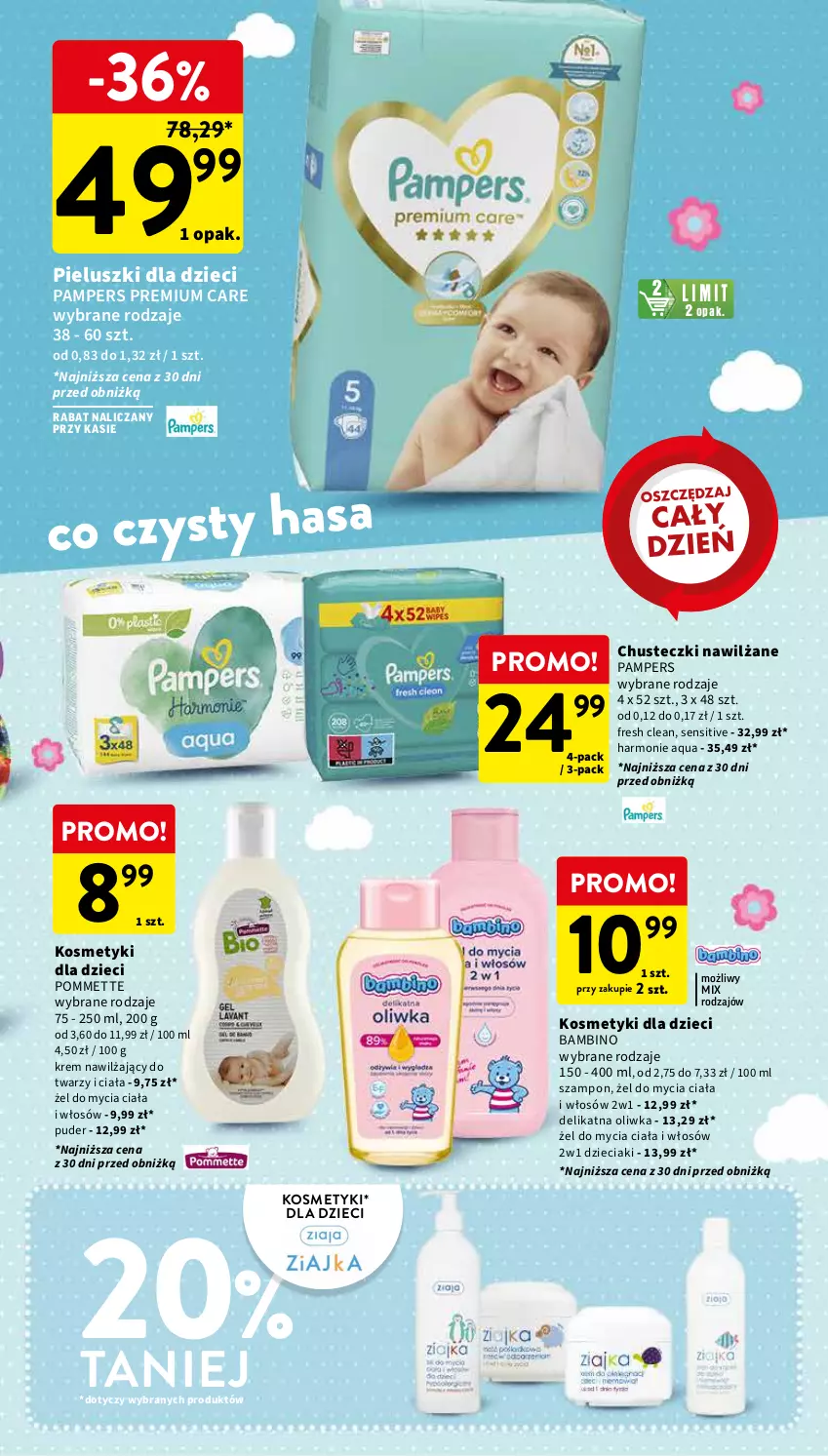 Gazetka promocyjna Intermarche - Gazetka Intermarche - ważna 01.02 do 07.02.2024 - strona 35 - produkty: Chusteczki, Dzieci, Kosmetyki dla dzieci, Krem nawilżający, Pampers, Puder, Szampon