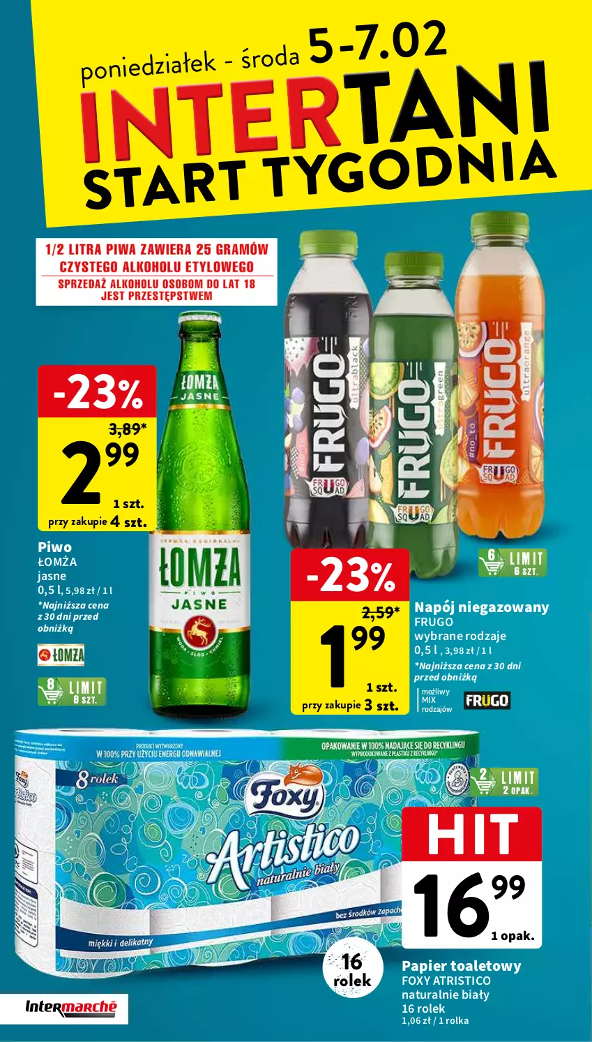 Gazetka promocyjna Intermarche - Gazetka Intermarche - ważna 01.02 do 07.02.2024 - strona 40 - produkty: Foxy, Napój, Papier, Papier toaletowy, Piwo