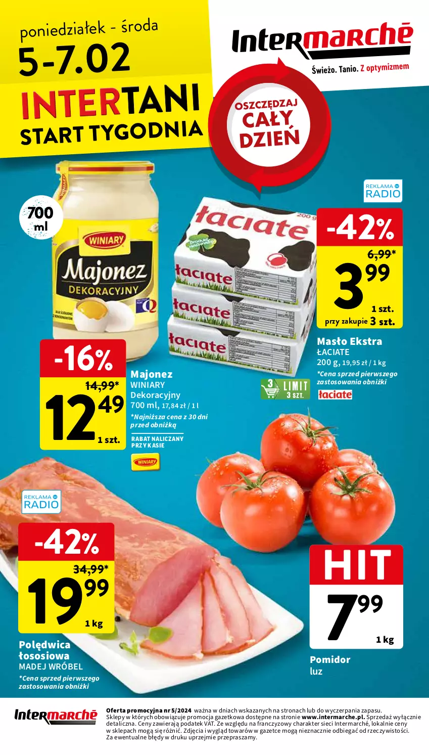 Gazetka promocyjna Intermarche - Gazetka Intermarche - ważna 01.02 do 07.02.2024 - strona 42 - produkty: Madej Wróbel, Majonez, Masło, Polędwica, Sos, Winiary