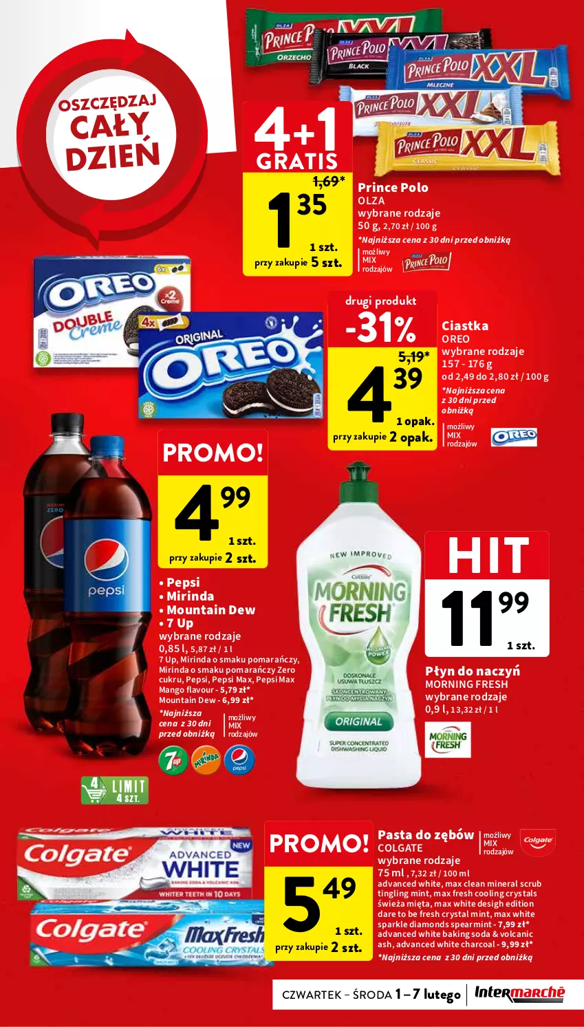 Gazetka promocyjna Intermarche - Gazetka Intermarche - ważna 01.02 do 07.02.2024 - strona 5 - produkty: Ciastka, Colgate, Gra, LG, Mango, Mięta, Mirinda, Oreo, Pasta do zębów, Pepsi, Pepsi max, Prince Polo