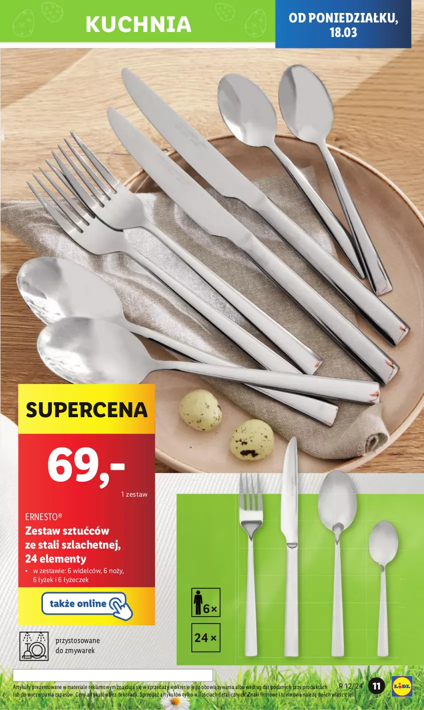 Gazetka promocyjna Lidl - GAZETKA - ważna 18.03 do 24.03.2024 - strona 13 - produkty: Kuchnia, Noż, Zestaw sztućców