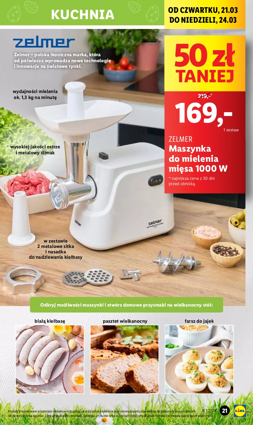 Gazetka promocyjna Lidl - GAZETKA - ważna 18.03 do 24.03.2024 - strona 23 - produkty: Fa, Kuchnia, Maszynka, Maszynka do mielenia, Pasztet, Przysmaki, Sok, Stół, Szynka, Zelmer