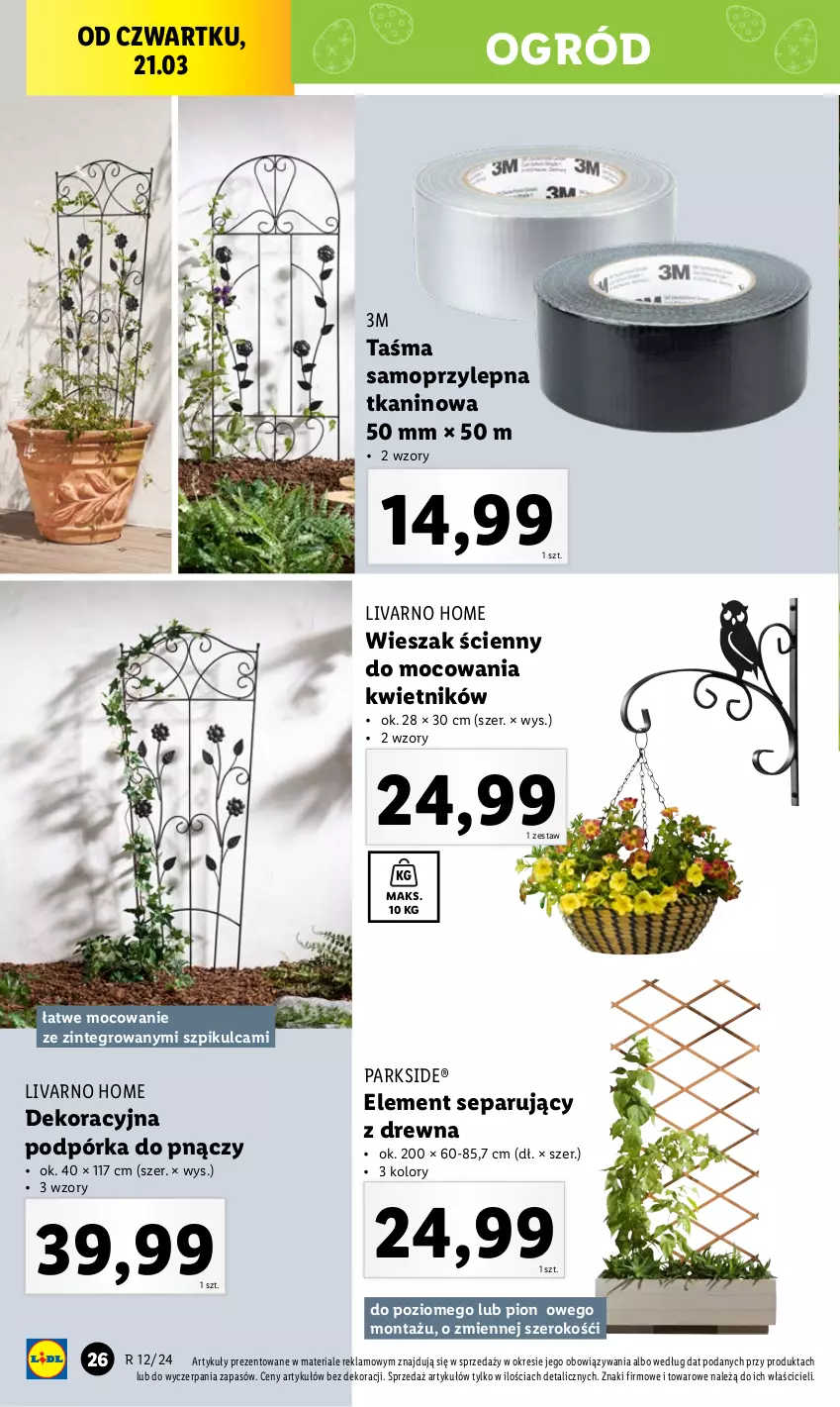 Gazetka promocyjna Lidl - GAZETKA - ważna 18.03 do 24.03.2024 - strona 30 - produkty: Ivar, Kwietnik, Mop, Ogród, Parkside, Wieszak