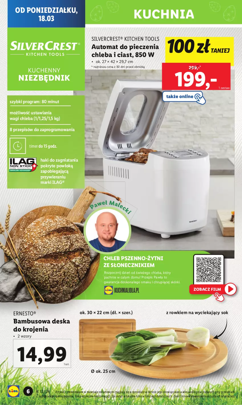 Gazetka promocyjna Lidl - GAZETKA - ważna 18.03 do 24.03.2024 - strona 8 - produkty: Automat do pieczenia chleba, Chleb, Deska do krojenia, Gra, Kuchnia, Moda, Piec, Silvercrest, Sok, Wagi