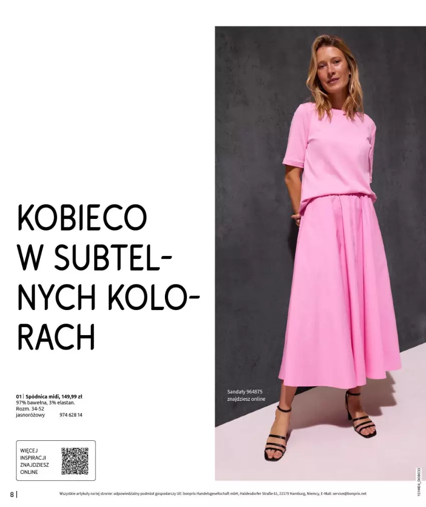 Gazetka promocyjna Bonprix - HITY WIOSENNEJ MODY - ważna 22.04 do 31.05.2025 - strona 10 - produkty: Sandał, Ser, Spódnica, Wełna