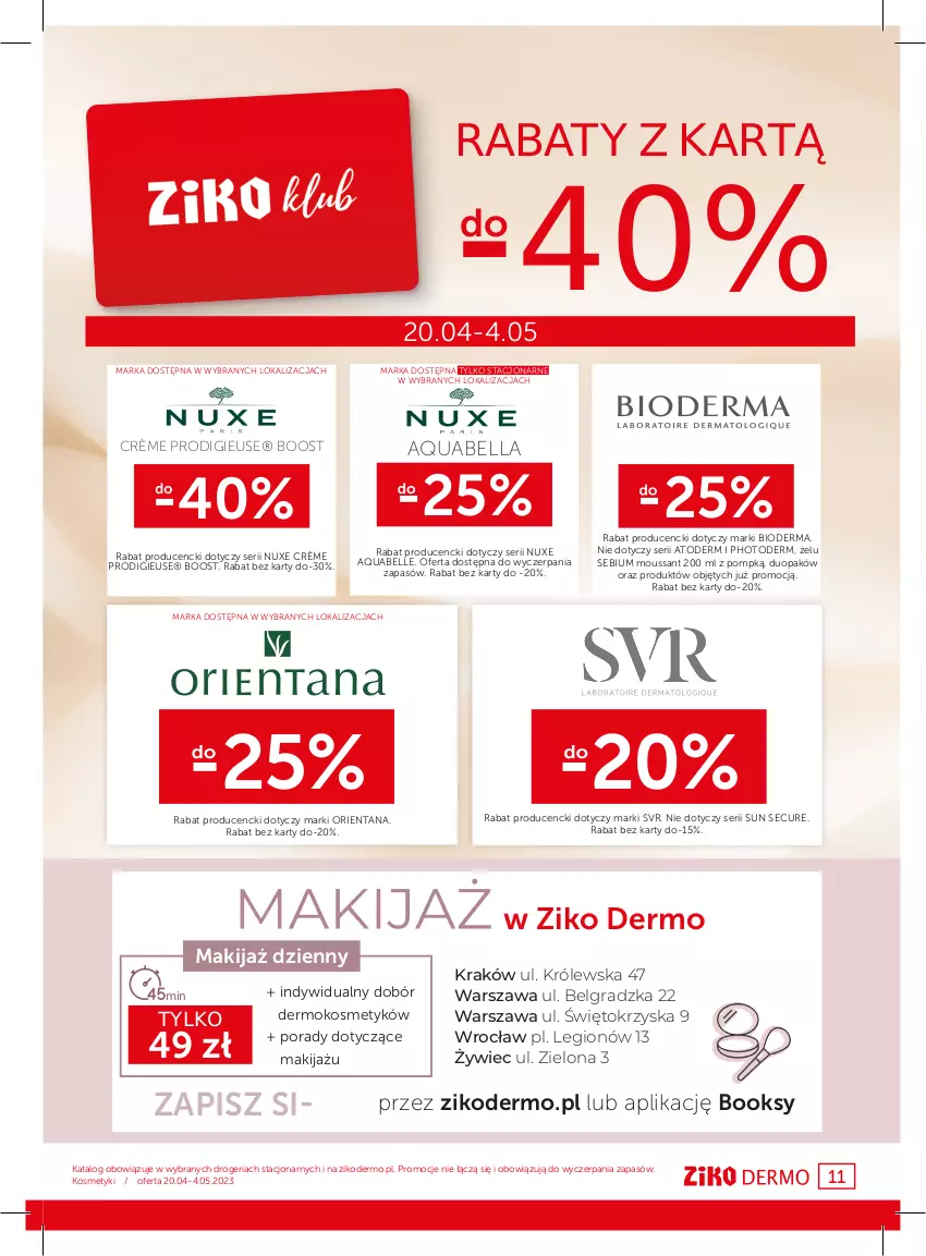 Gazetka promocyjna Ziko - Gazetka Ziko Dermo - ważna 20.04 do 04.05.2023 - strona 11 - produkty: Atoderm, Bell, Bella, Bioderma, Gra, LG, Makijaż, Nuxe, Por, Ser, SVR