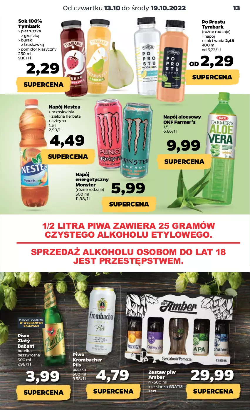 Gazetka promocyjna Netto - Artykuły spożywcze - ważna 13.10 do 19.10.2022 - strona 13 - produkty: Fa, Gra, Herbata, Napój, Napój energetyczny, Nestea, Pietruszka, Piwa, Piwo, Sok, Szklanka, Tymbark, Woda