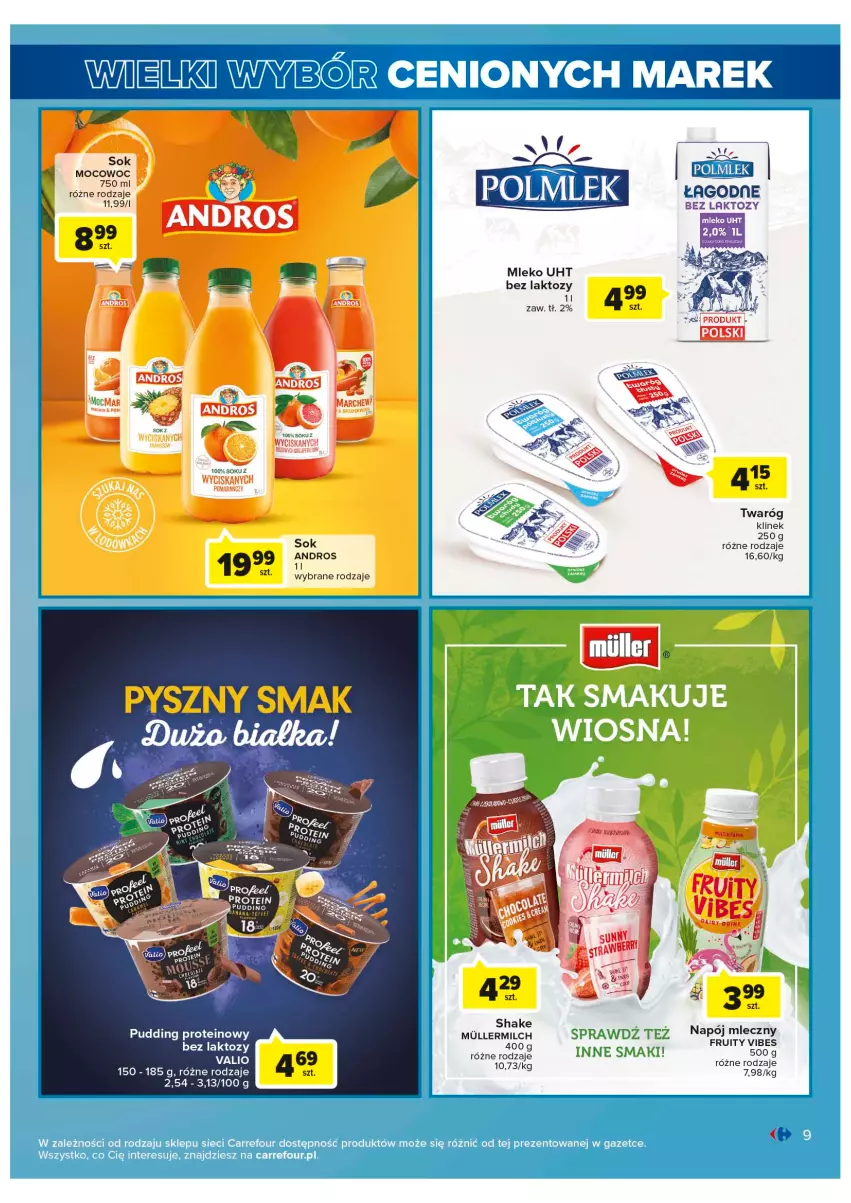 Gazetka promocyjna Carrefour - Gazetka Wielki wybór cenionych marek - ważna 30.05 do 10.06.2023 - strona 9 - produkty: Grejpfrut, Mleko, Sok, Twaróg