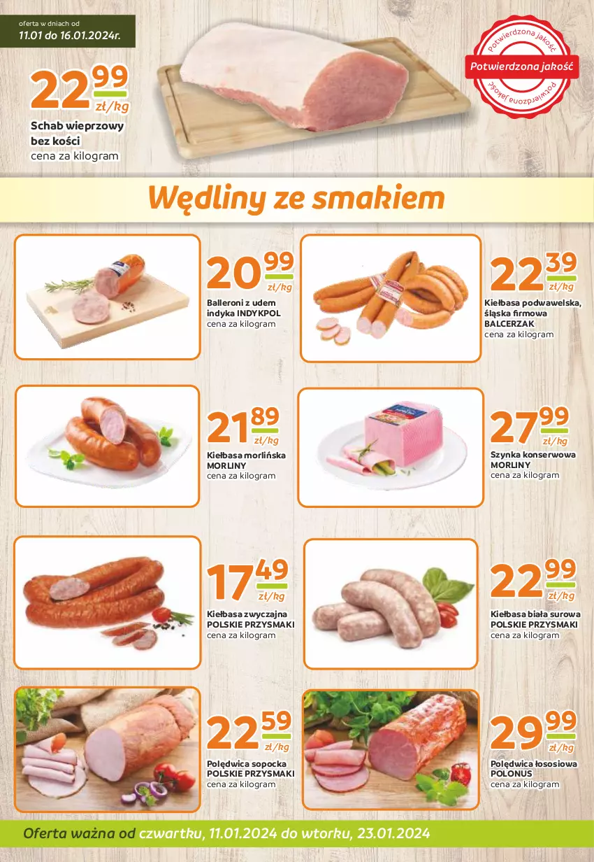 Gazetka promocyjna Gama - Gazetka Gama - ważna 11.01 do 23.01.2024 - strona 2 - produkty: Gra, Kiełbasa, Kiełbasa biała, Kiełbasa podwawelska, Morliny, Polędwica, Przysmaki, Schab wieprzowy, Ser, Sos, Szynka, Szynka konserwowa, Wawel