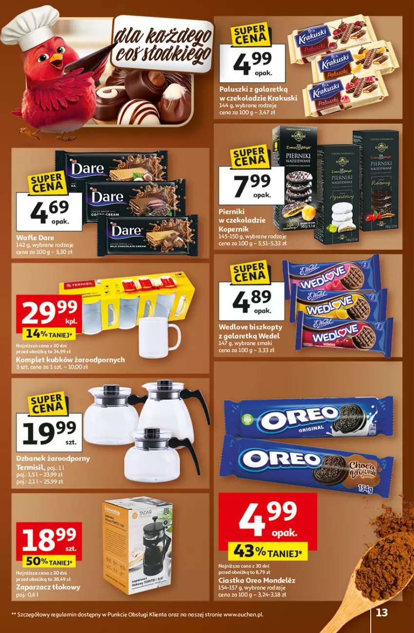 Gazetka promocyjna Auchan - Gazetka 30 Lat Hipermarket Auchan - ważna 22.01 do 28.01.2026 - strona 13 - produkty: Biszkopty, Ciastka, Gala, Krakus, Krakuski, Oreo, Piernik, Pierniki w czekoladzie, Por, Wafle, Zaparzacz