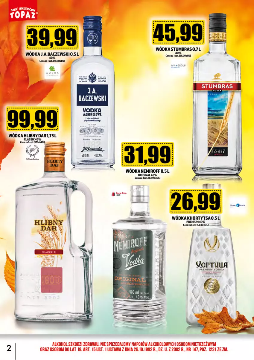 Gazetka promocyjna Topaz - Gazetka - ważna 01.11 do 30.11.2023 - strona 2 - produkty: Gin, Wódka