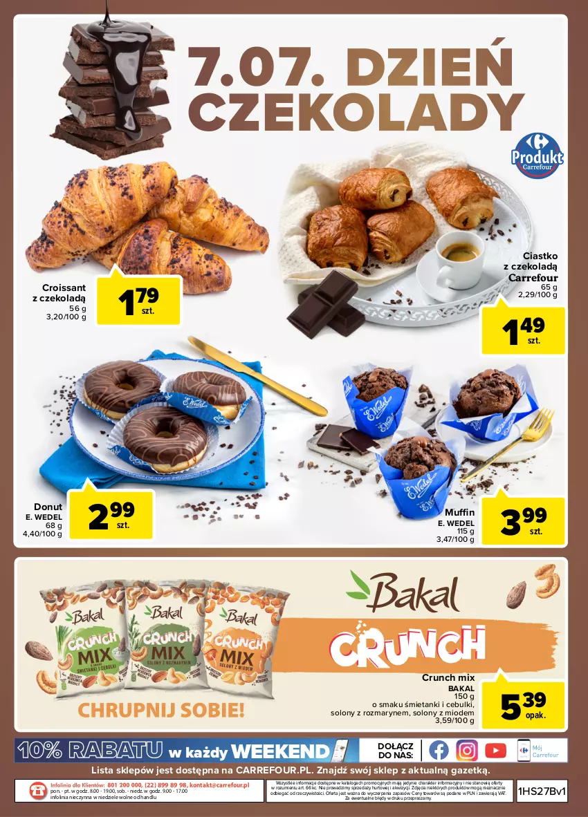 Gazetka promocyjna Carrefour - Gazetka Targ świeżości - ważna 05.07 do 11.07.2022 - strona 4 - produkty: Croissant, Donut, E. Wedel, O nas