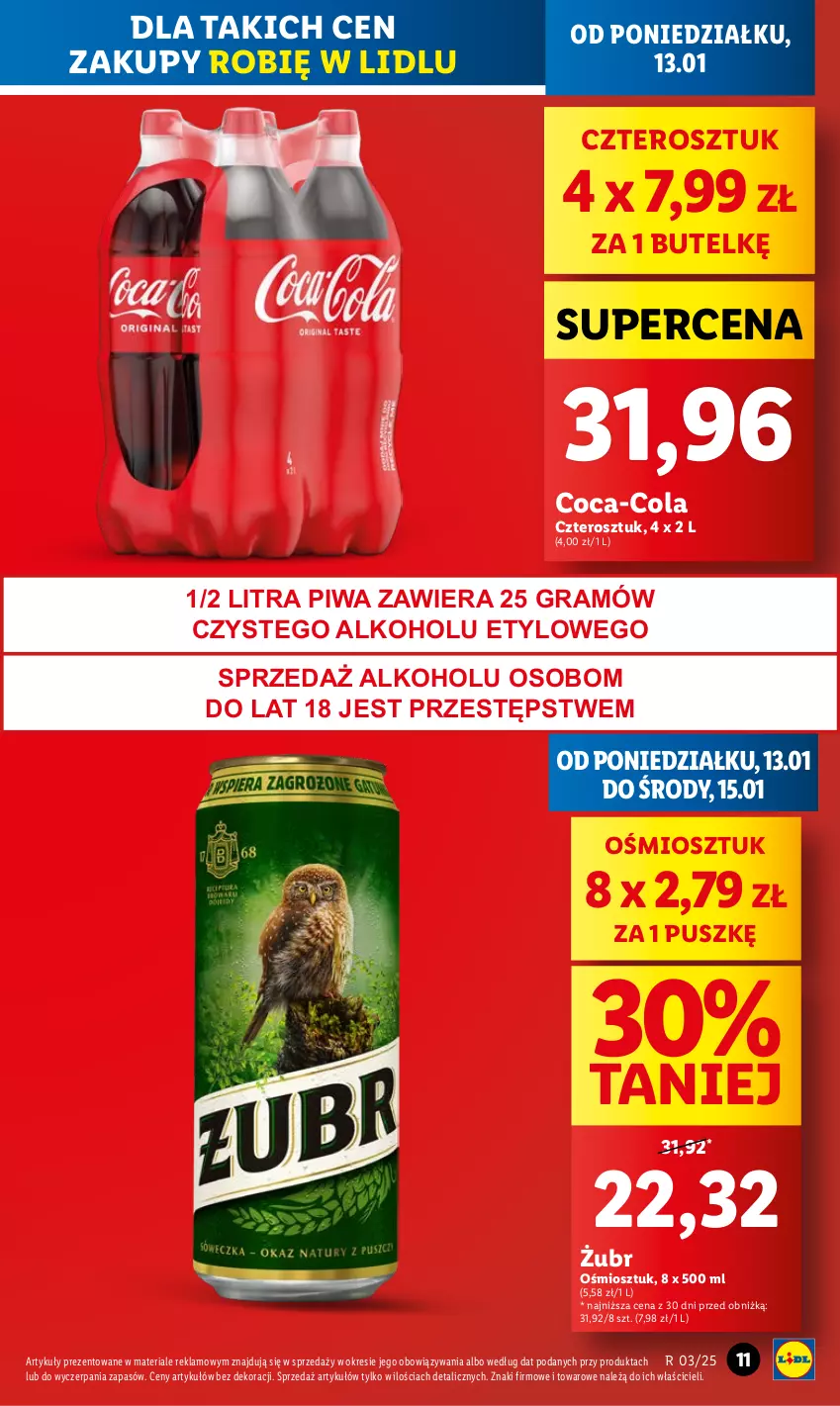 Gazetka promocyjna Lidl - GAZETKA - ważna 13.01 do 15.01.2025 - strona 11 - produkty: Coca-Cola, Gra, Piwa