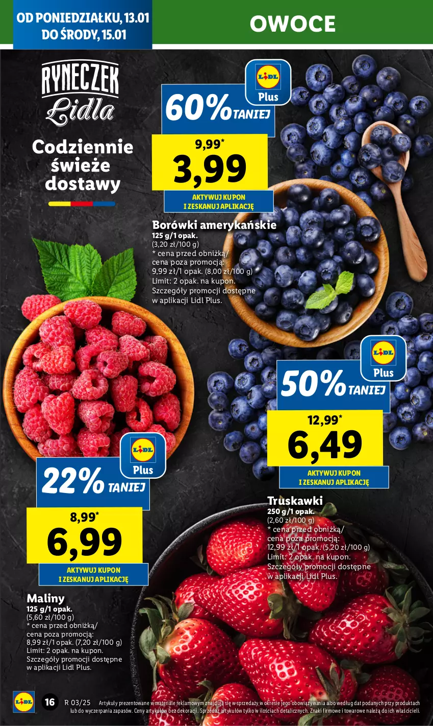 Gazetka promocyjna Lidl - GAZETKA - ważna 13.01 do 15.01.2025 - strona 18 - produkty: Maliny, Owoce, Truskawki