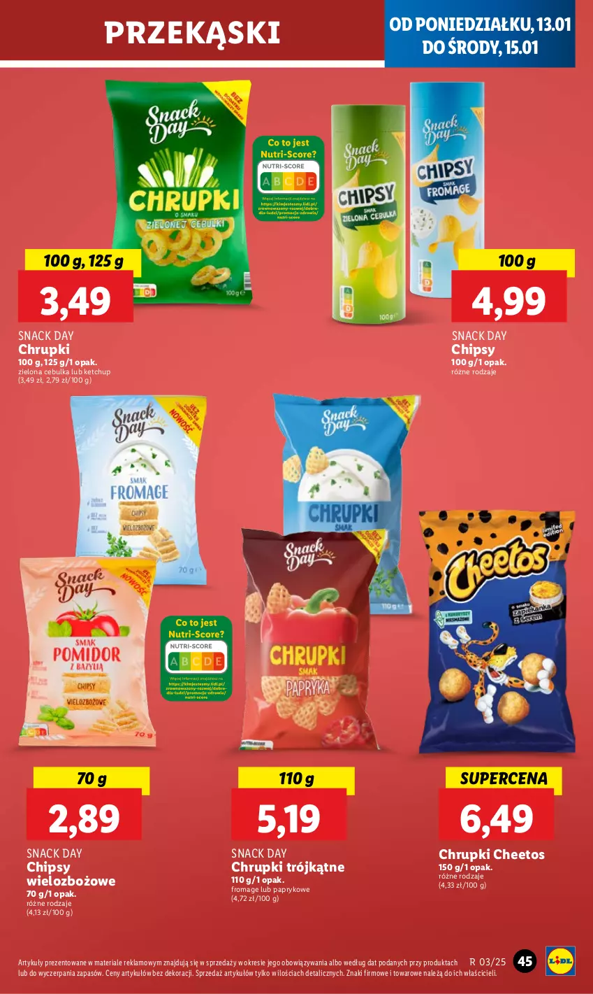 Gazetka promocyjna Lidl - GAZETKA - ważna 13.01 do 15.01.2025 - strona 51 - produkty: Cheetos, Chipsy, Chrupki, Ketchup