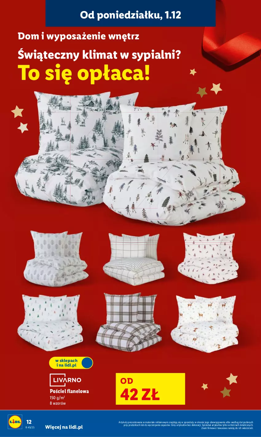 Gazetka promocyjna Lidl - GAZETKA - ważna 01.12 do 07.12.2025 - strona 18 - produkty: Pościel, Pościel flanelowa