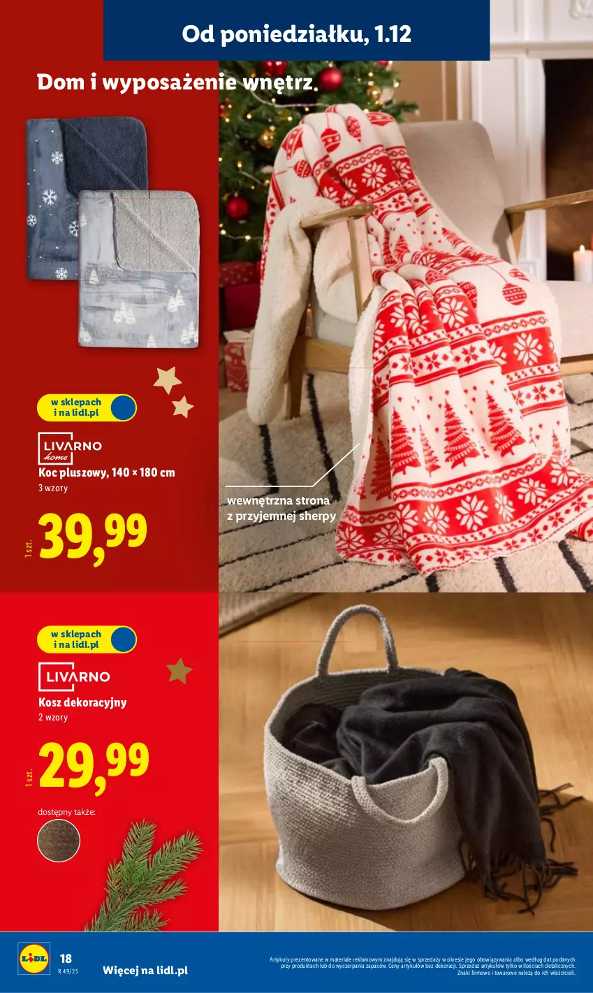 Gazetka promocyjna Lidl - GAZETKA - ważna 01.12 do 07.12.2025 - strona 24 - produkty: Koc, Kosz