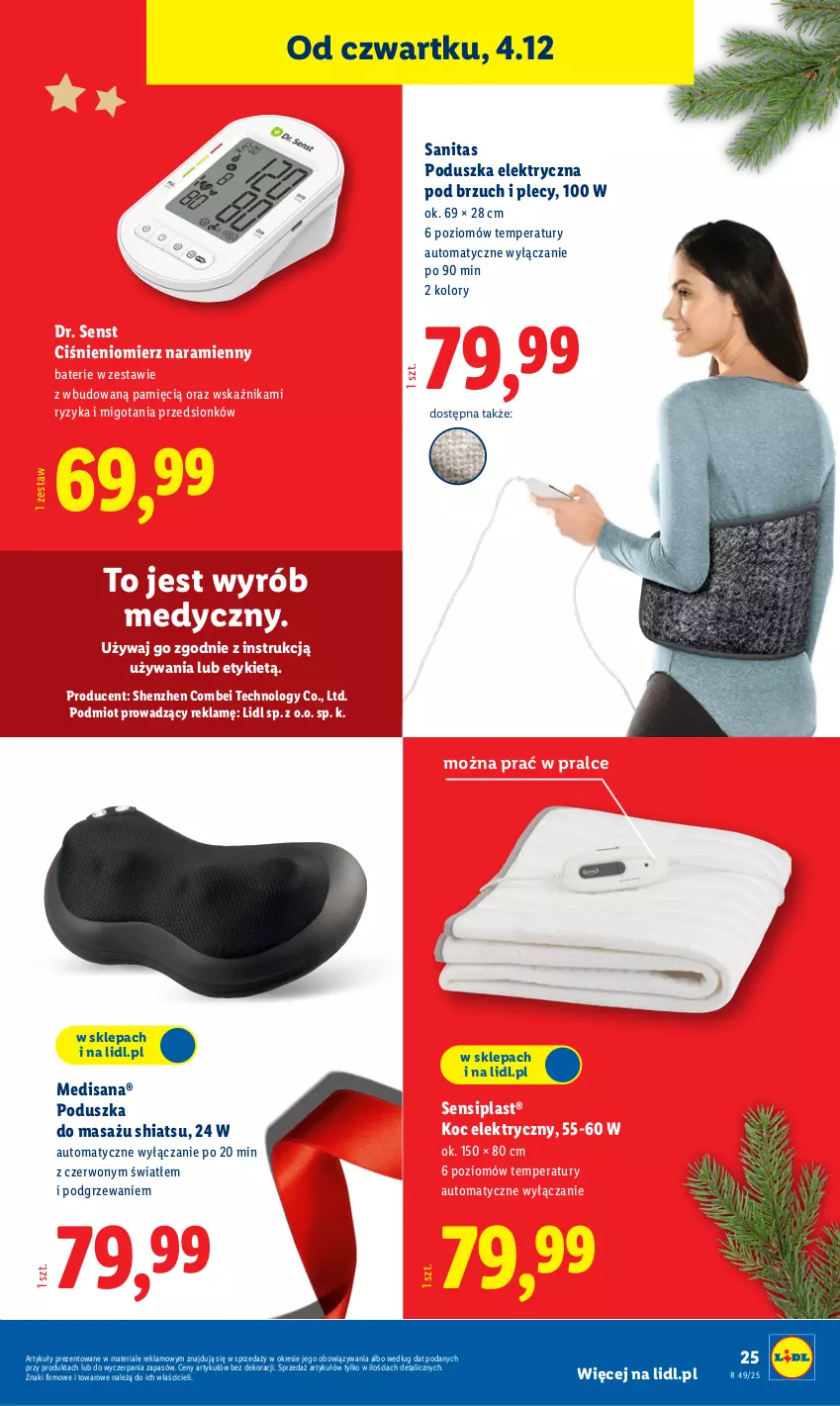 Gazetka promocyjna Lidl - GAZETKA - ważna 01.12 do 07.12.2025 - strona 31 - produkty: Ciśnieniomierz, Isana, Koc, Poduszka, Poduszka elektryczna