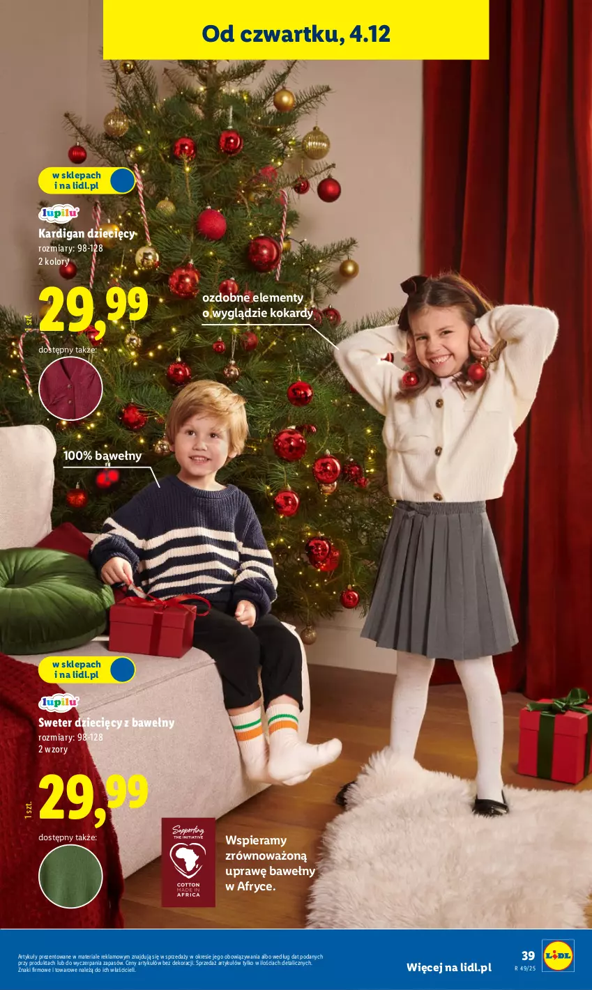 Gazetka promocyjna Lidl - GAZETKA - ważna 01.12 do 07.12.2025 - strona 45 - produkty: Dzieci, Kardigan, Sweter