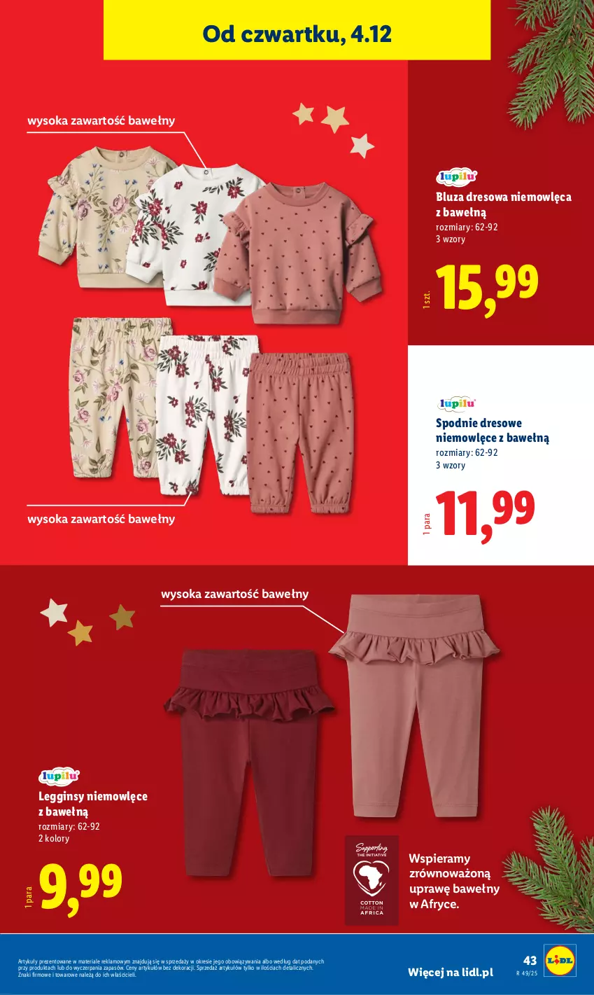 Gazetka promocyjna Lidl - GAZETKA - ważna 01.12 do 07.12.2025 - strona 49 - produkty: Bluza, Bluza dresowa, Dres, Gin, Legginsy, Sok, Spodnie, Spodnie dresowe