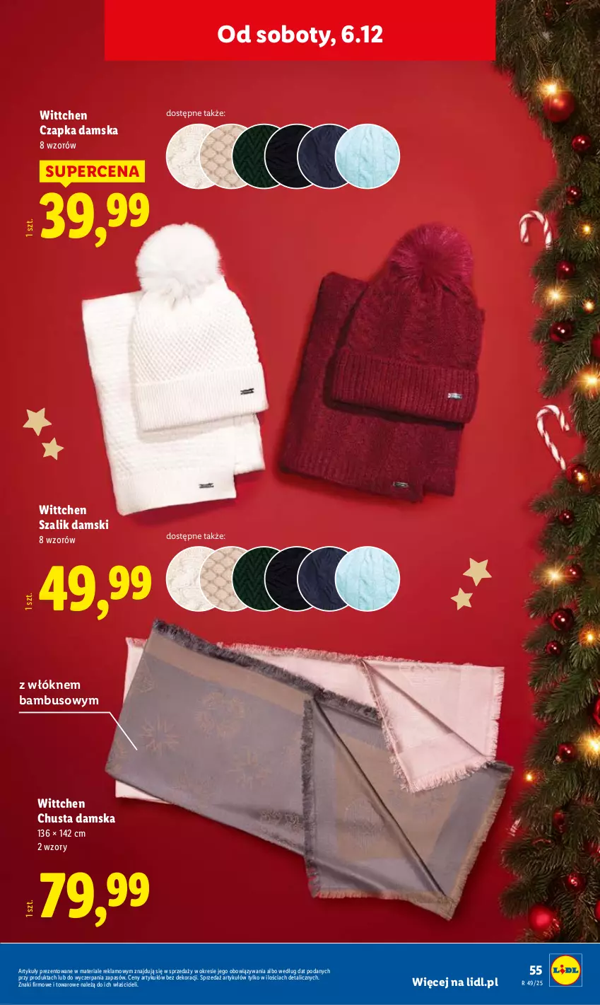 Gazetka promocyjna Lidl - GAZETKA - ważna 01.12 do 07.12.2025 - strona 61 - produkty: Chusta, Czapka, Szal, Wittchen
