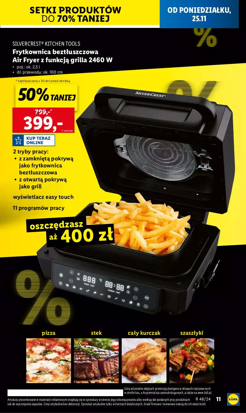 Gazetka promocyjna Lidl - GAZETKA - ważna 25.11 do 30.11.2024 - strona 11 - produkty: Gra, Grill, Kurczak, Pizza, Silvercrest, Stek