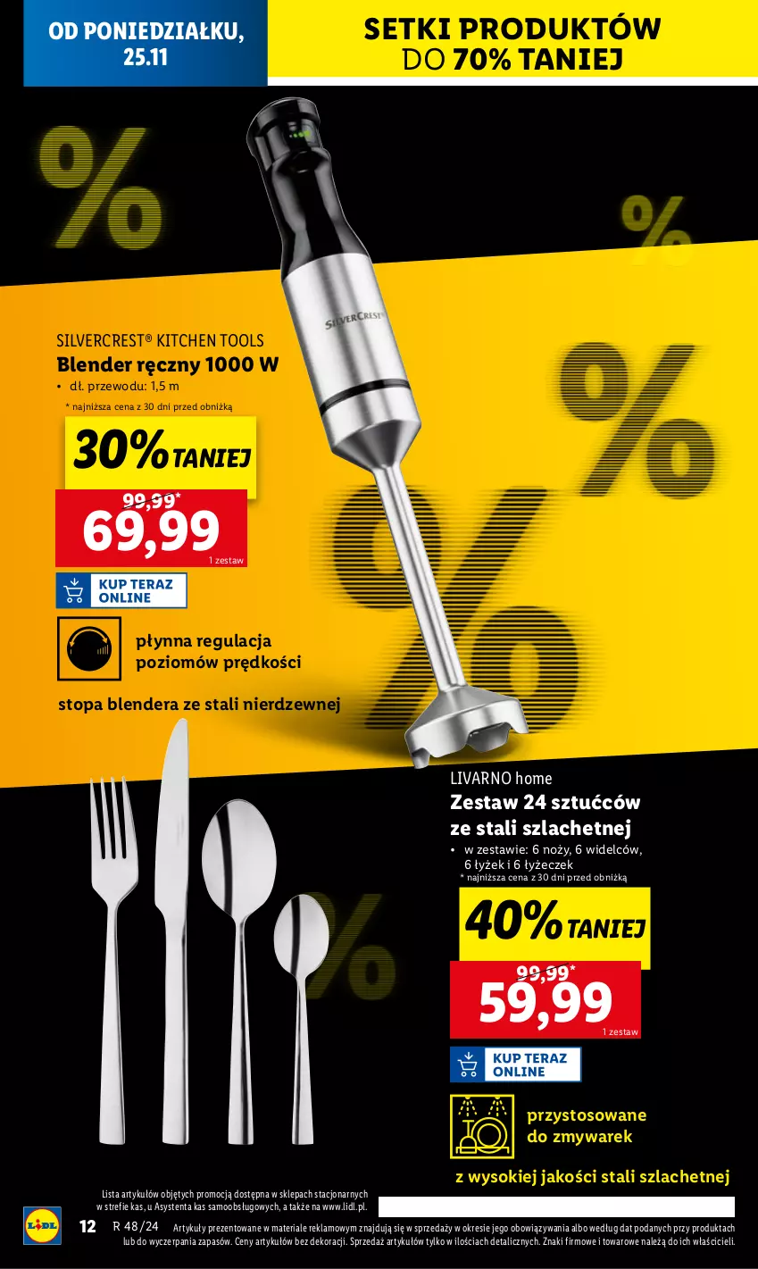 Gazetka promocyjna Lidl - GAZETKA - ważna 25.11 do 30.11.2024 - strona 12 - produkty: Blender, Blender ręczny, Ivar, Lack, Noż, Silvercrest, Sok, Top