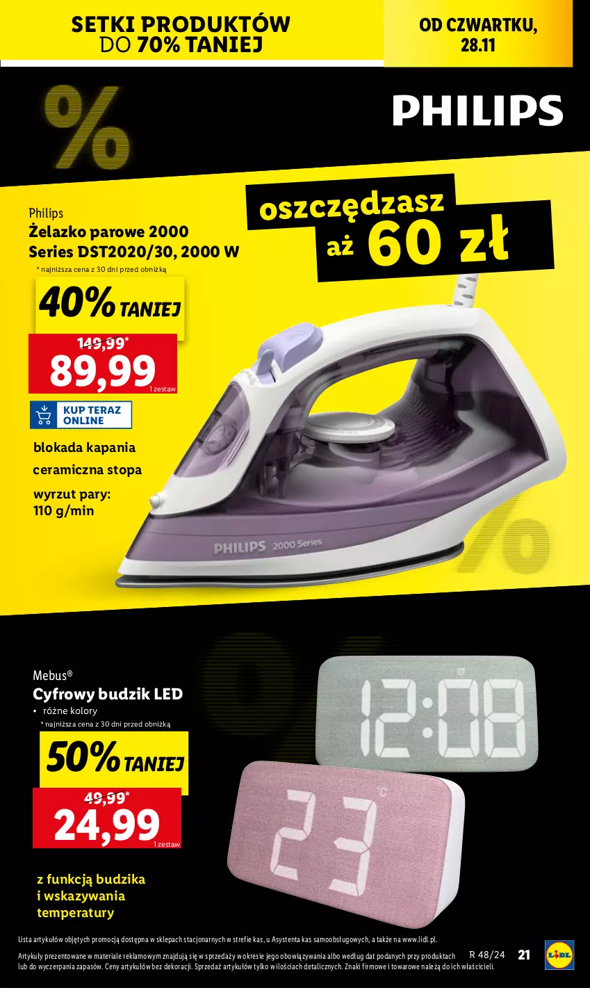 Gazetka promocyjna Lidl - GAZETKA - ważna 25.11 do 30.11.2024 - strona 21 - produkty: Budzik, Philips, Ser, Top