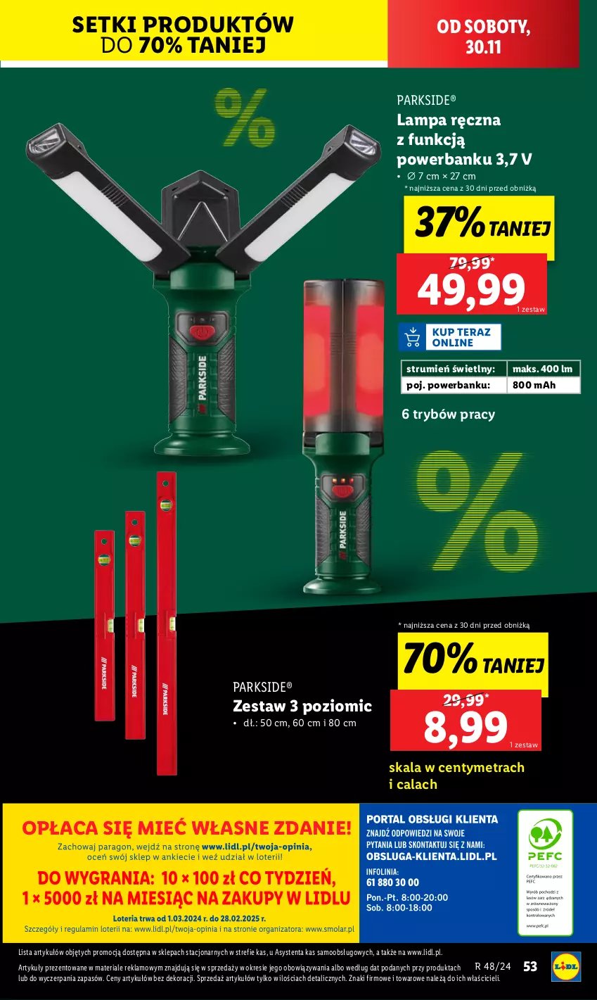 Gazetka promocyjna Lidl - GAZETKA - ważna 25.11 do 30.11.2024 - strona 55 - produkty: Lampa, Parkside, Powerbank, Rum