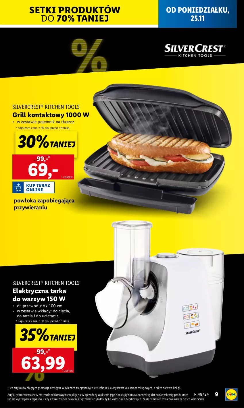 Gazetka promocyjna Lidl - GAZETKA - ważna 25.11 do 30.11.2024 - strona 9 - produkty: Grill, Grill kontaktowy, Pojemnik, Silvercrest, Tarka