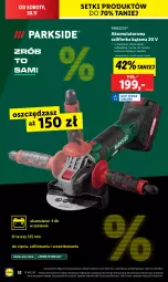 Gazetka promocyjna Lidl - GAZETKA - Gazetka - ważna od 30.11 do 30.11.2024 - strona 54 - produkty: Parkside, Walizka, Szlifierka kątowa, Warka, Szlifierka, Akumulator