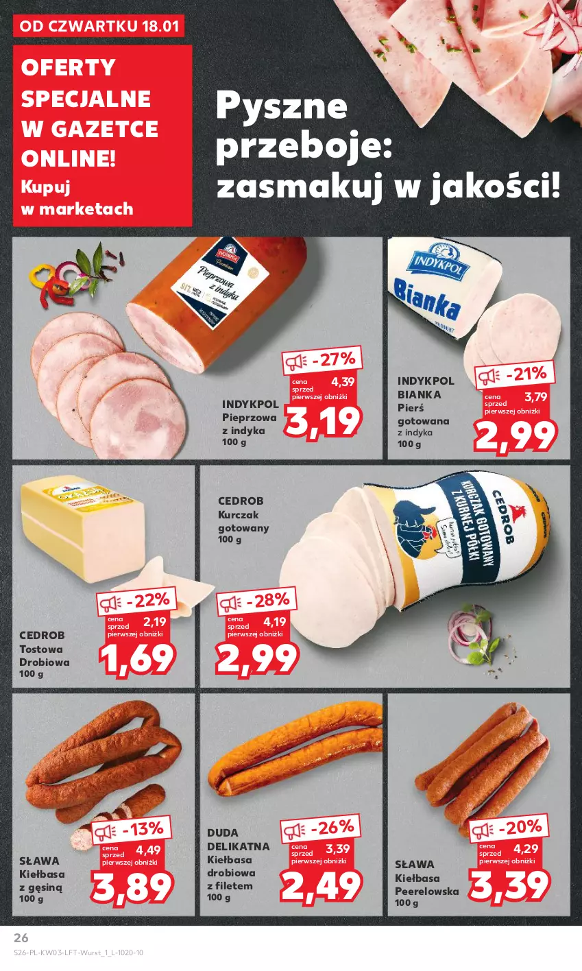 Gazetka promocyjna Kaufland - Gazetka tygodnia - ważna 18.01 do 24.01.2024 - strona 26 - produkty: Bianka, Duda, Kiełbasa, Kurczak, Kurczak gotowany, Pieprz