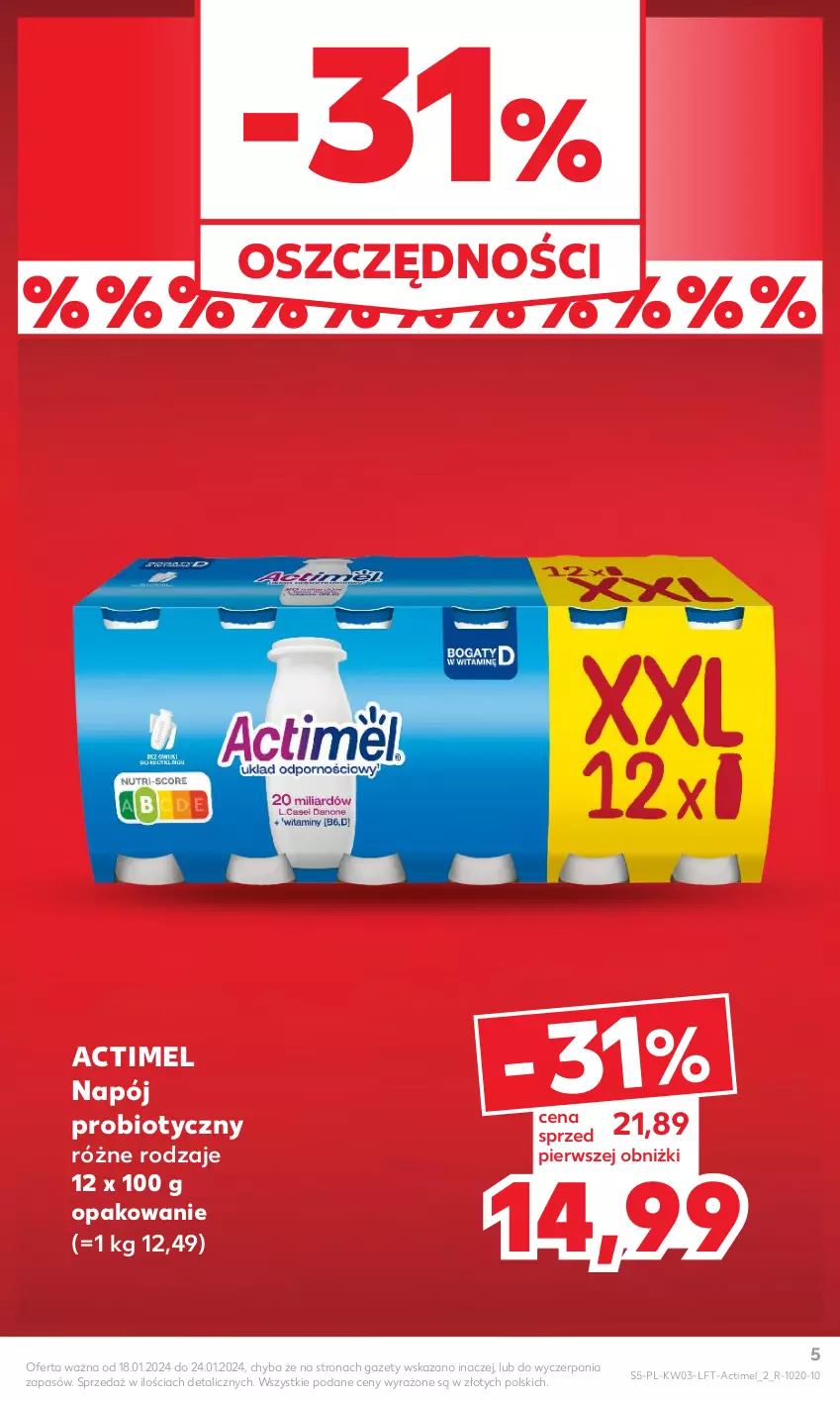 Gazetka promocyjna Kaufland - Gazetka tygodnia - ważna 18.01 do 24.01.2024 - strona 5 - produkty: Actimel, Napój