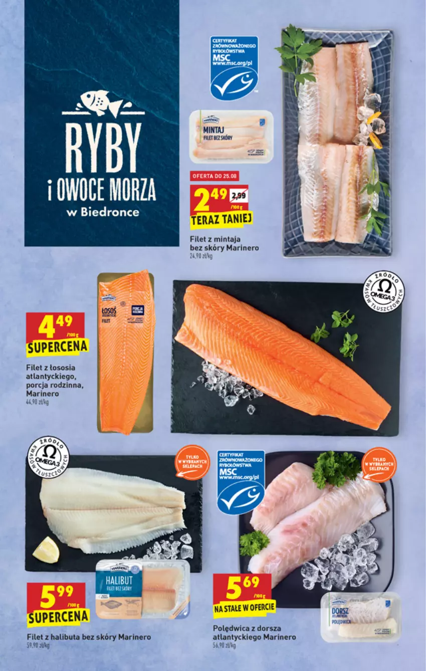 Gazetka promocyjna Biedronka - W tym tygodniu - ważna 23.08 do 29.08.2021 - strona 19 - produkty: Dorsz, Dron, Filet z mintaja, Halibut, Mintaj, Polędwica, Por, Sos, Tera