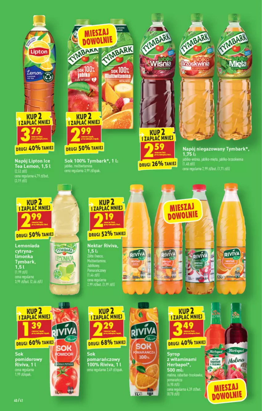 Gazetka promocyjna Biedronka - W tym tygodniu - ważna 23.08 do 29.08.2021 - strona 40 - produkty: Lemoniada, Lipton, Napój, Napój niegazowany, Sok, Tymbark