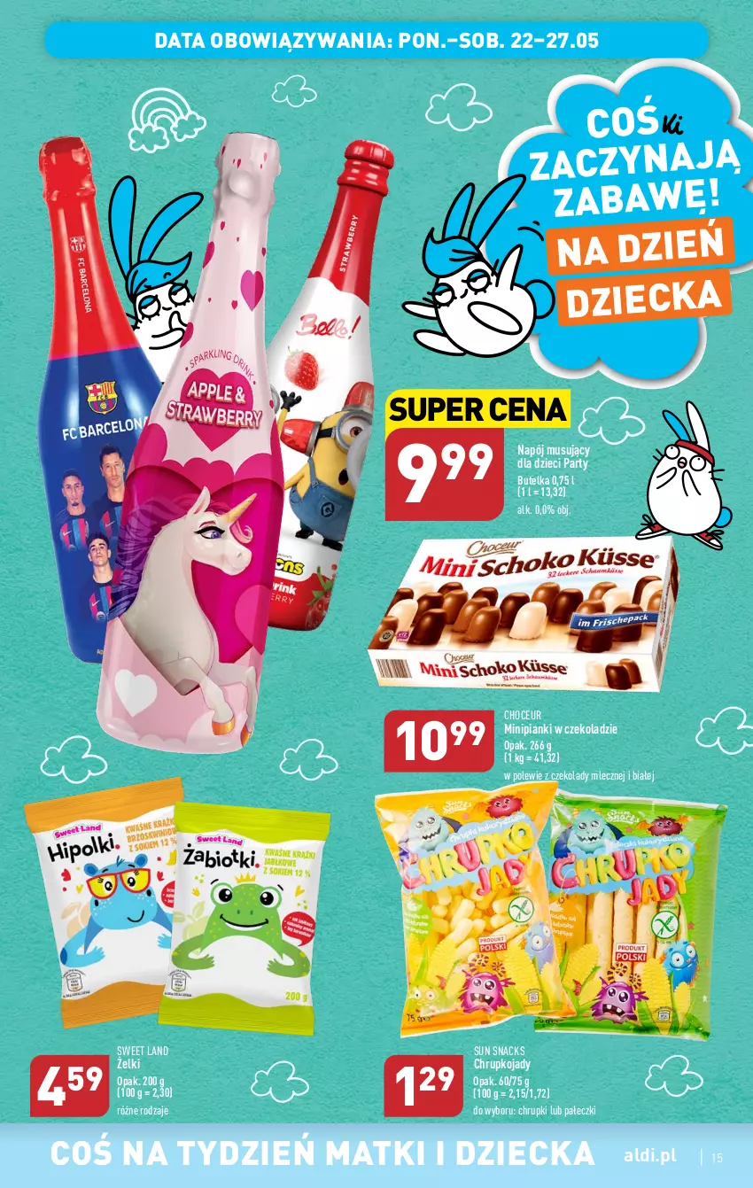 Gazetka promocyjna Aldi - Pełen katalog - ważna 22.05 do 27.05.2023 - strona 15 - produkty: Chrupki, Dzieci, Mus, Napój, Napój musujący