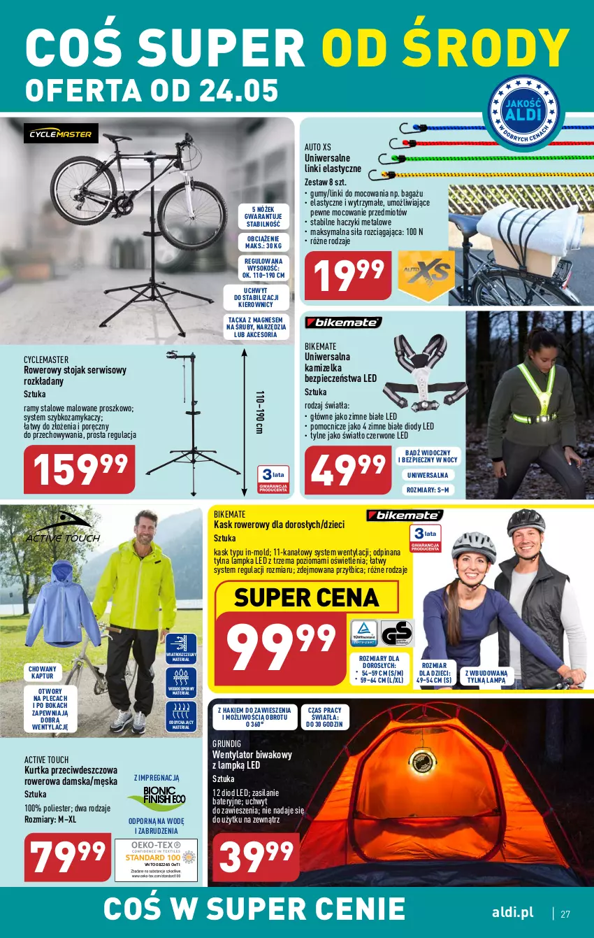 Gazetka promocyjna Aldi - Pełen katalog - ważna 22.05 do 27.05.2023 - strona 27 - produkty: BIC, Dzieci, Haczyk, Kamizelka, Kask, Kurtka, Piec, Por, Rower, Ser, Silan, Sok, Stojak