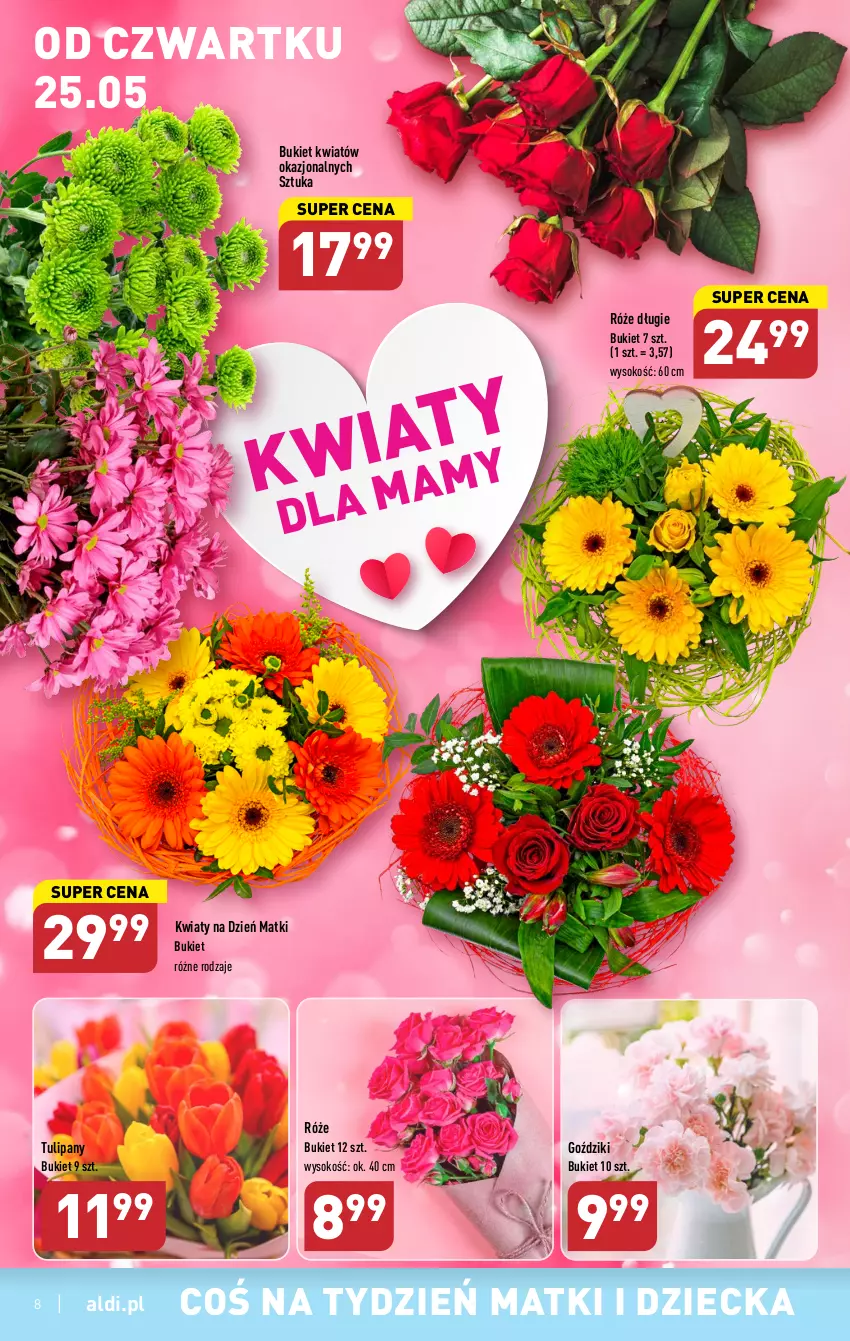 Gazetka promocyjna Aldi - Pełen katalog - ważna 22.05 do 27.05.2023 - strona 8 - produkty: Bukiet, Sok, Tulipan